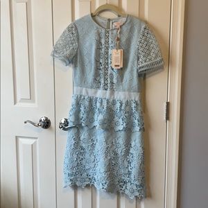 Ted Baker Size 2 Baby Blue skater dress